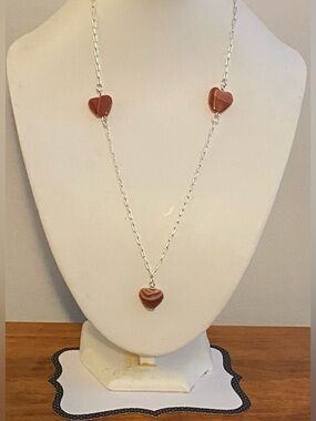 NEW Carnelian heart crystal gemstone necklace